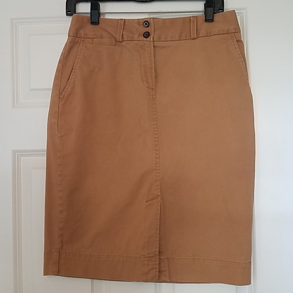 Khaki pencil skirt